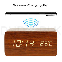 Load image into Gallery viewer, LED Electric Alarm Clock W/ Qi Wireless Phone Charger Charging Pad Station