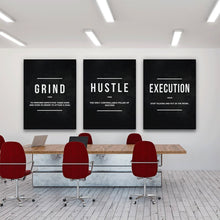 Load image into Gallery viewer, Grind Hustle  Execution Wall Art Canvas Prints Office Decor Motivational Modern Art Entrepreneur Motivation Painting Pictures