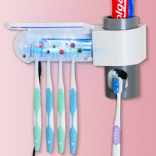 Load image into Gallery viewer, 2 in 1 UV Light Ultraviolet Toothbrush Sterilizer Automatic Toothpaste Dispenser Toothbrush Holder Home