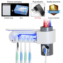 Load image into Gallery viewer, 2 in 1 UV Light Ultraviolet Toothbrush Sterilizer  Automatic Toothpaste Dispenser Toothbrush Holder Home
