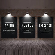 Load image into Gallery viewer, Grind Hustle  Execution Wall Art Canvas Prints Office Decor Motivational Modern Art Entrepreneur Motivation Painting Pictures
