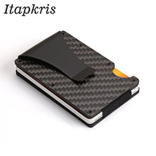 Load image into Gallery viewer, Portable ID Cardholder Clip Porte Carte Travel Metal Case
