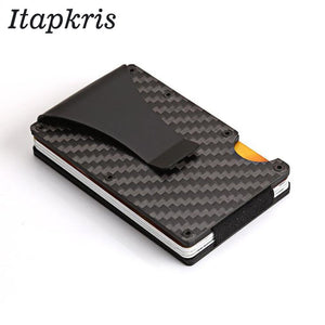 Portable ID Cardholder Clip Porte Carte Travel Metal Case