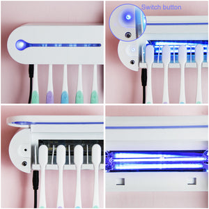 2 in 1 UV Light Ultraviolet Toothbrush Sterilizer  Automatic Toothpaste Dispenser Toothbrush Holder Home