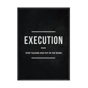 Grind Hustle  Execution Wall Art Canvas Prints Office Decor Motivational Modern Art Entrepreneur Motivation Painting Pictures