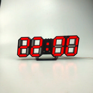 3D LED Wall Clock Modern Design Digital Table Clock Alarm Nightlight