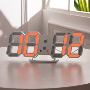 3D LED Wall Clock Modern Design Digital Table Clock Alarm Nightlight