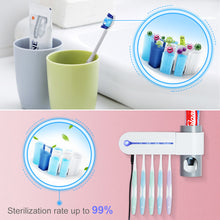 Load image into Gallery viewer, 2 in 1 UV Light Ultraviolet Toothbrush Sterilizer  Automatic Toothpaste Dispenser Toothbrush Holder Home
