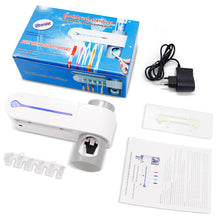 Load image into Gallery viewer, 2 in 1 UV Light Ultraviolet Toothbrush Sterilizer  Automatic Toothpaste Dispenser Toothbrush Holder Home
