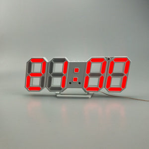 3D LED Wall Clock Modern Design Digital Table Clock Alarm Nightlight